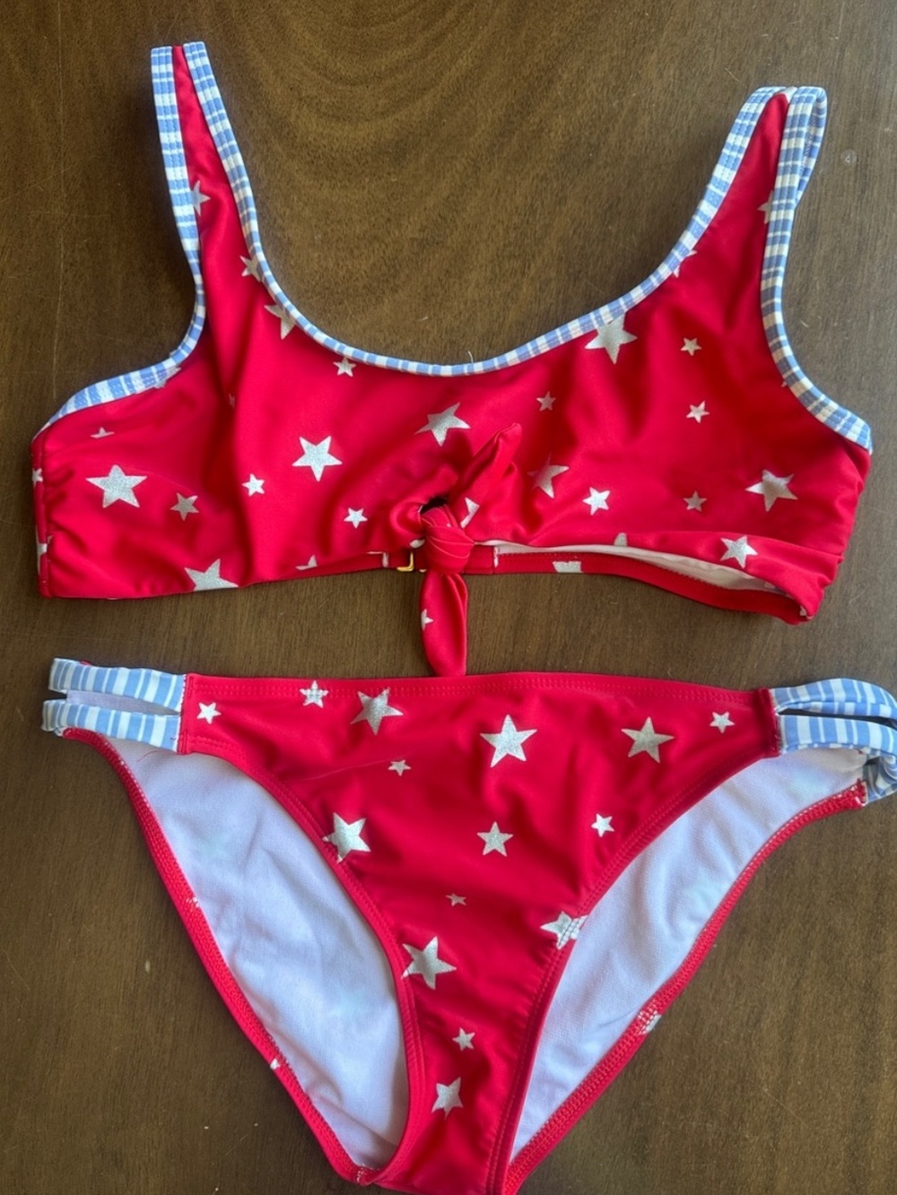 California Waves Red Bikini Set with Silver Star Accent